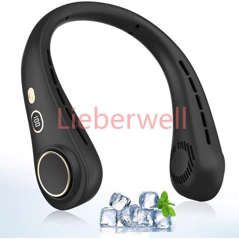 Ventilateur De Cou Portable, Ventilateur Mains Libres Sans Pale Avec Écran Led, 5 Vitesses Réglables, Ventilateur Silencieux Sans (1/5)
