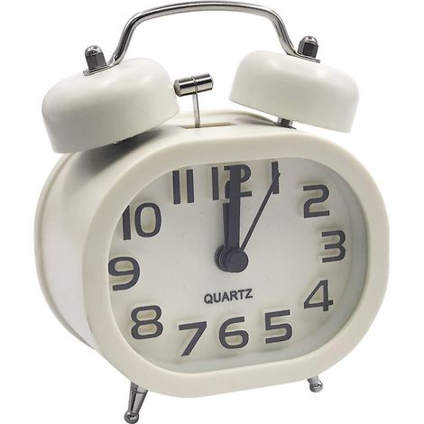 Retro-Quarzwecker mit lautloser Uhr, analoger Reisewecker aus Metall (1/3)