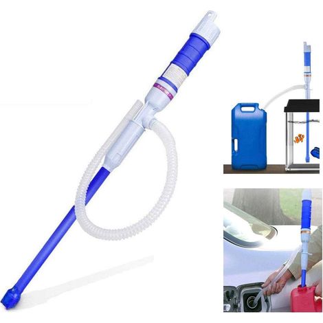 Pompe de transfert à liquide de pompe à eau à pompe à eau électrique portative Pompe à essence à essence diesel fluide Pompe de bassin de réservoir de poissons avec tube d'aspiration bleu (1/5)