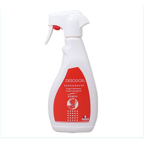 Surodorant Desodorisant Bonbon DESODOR U2 - Vaporisateur 500 ml - Sols, Sanitaires, Poubelles - Usage Collectivites (1/2)