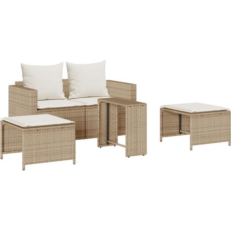 Maison Exclusive - 5-tlg. Garten-Sofagarnitur Kissen Stapelbar Be