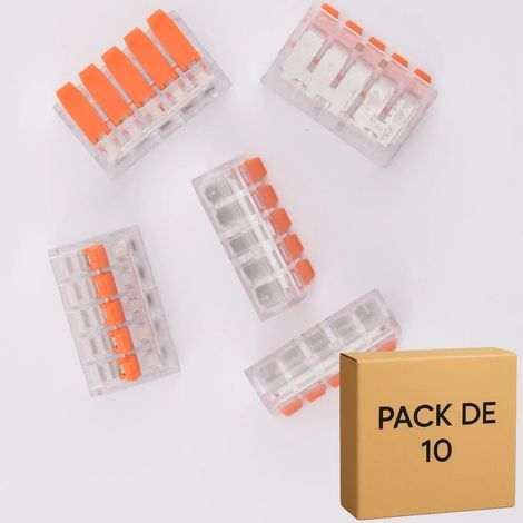10 Bornes de Raccordement à Levier, 5 contacts, 40A, 6 mm² - LT-615 (1/5)
