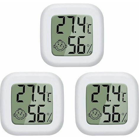 Set di 3 mini termometri e igrometri digitali LCD per cameretta, soggiorno, ufficio, frigorifero, termometro e igrometro per interni. (1/3)