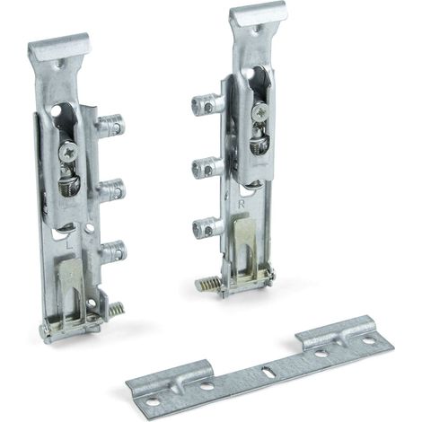 Emuca Colgador oculto para módulos altos, con pletina, carga 65 Kg, Acero, Cincado, 2 ud. - (1/4)