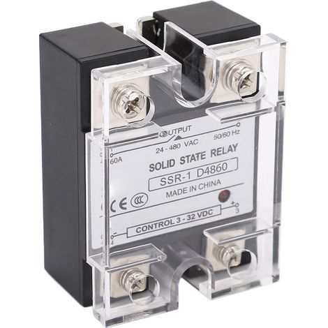 Halbleiterrelais (SSR), 3–32 V DC Eingang, 24–480 V AC, 60 A Ausgang, Zubehör für die Haussteuerung (1/5)