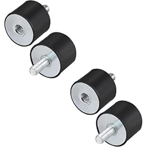 4 supports cylindriques en caoutchouc M8 avec goujons, 40 mm x 30 mm, isolateurs de vibrations, amortisseur de direction (1/5)