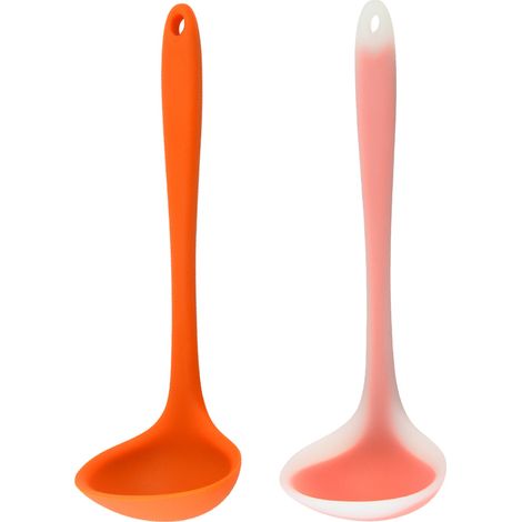 1 cuillère à soupe en silicone antiadhésif, manche long antidérapant, tête profonde, compatible avec poêles et casseroles antiadhésives (1/5)