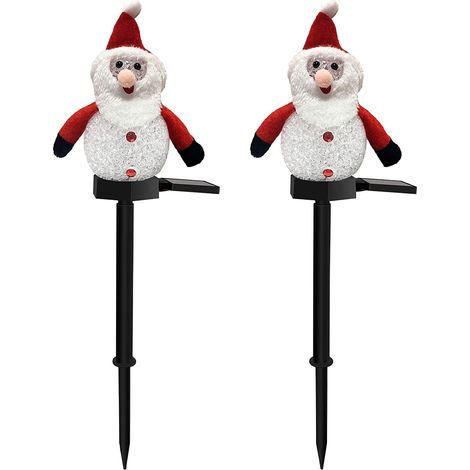 Farol Solar Figura De Muñeco De Nieve - Iluminación Exterior Decorativa Para Jardín Y Patio - Pack De 2 Unidades (1/5)