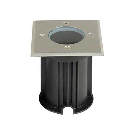 V-TAC VT-7677 Portalampada calpestabile faretto a incasso quadrato segnapassi GU10 in acciaio colore nero - sku 7516