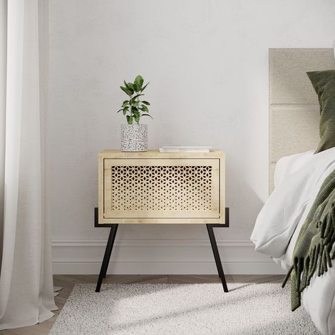 Decortie Naive Moderner Nachttisch Eiche 48cm Breite Schlafzimmermöbel