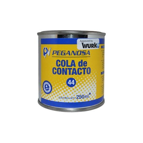 WURKO cola de contacto 250 ml 44 , Adhesivo de contacto de alta calidad,indicado para uniones fuertes y duraderasAdecuado para goma,madera y derivados,plásticos,tejidos,caucho, (1/2)