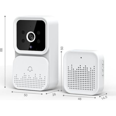 Weiße, kompakte, vernetzte Innenkamera 1080p-HD-Video, Nachtsicht, Bewegungserkennung, Zwei-Wege-Audio, einfache Einrichtung (1/5)