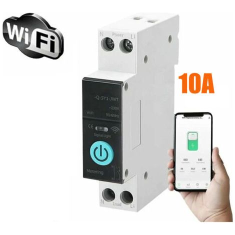 Disjoncteur sur Rail Din, commutateur WIFI intelligent, télécommande de téléphone portable, 3 Modes de synchronisation pour appareils ménagers, 10A (1/5)