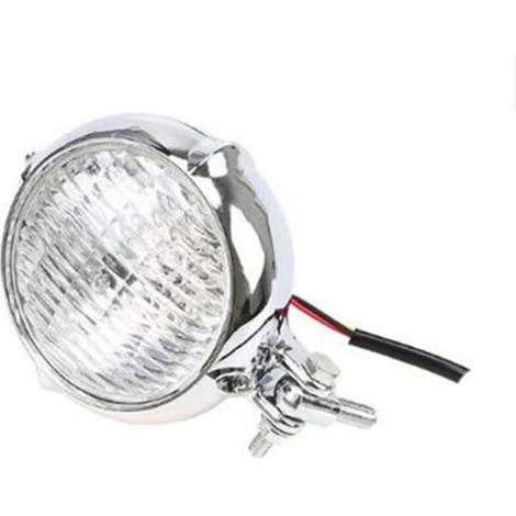 1 pieza (vidrio blanco galvanizado) Faro delantero retro para motocicleta eléctrica, faro delantero de motocicleta de 3,5", faro delantero vintage -Crezuo