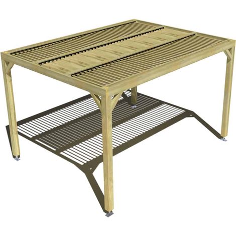 Pergola bois • 4m x 3m • indépendante • sens largeur • lames orientables bioclimatiques incluses • livraison comprise (1/3)
