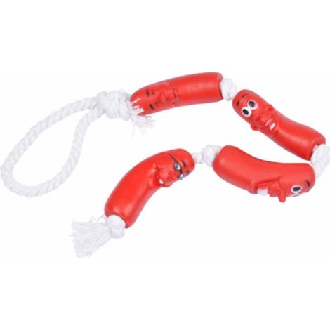 Jouet pour Chien "Chaîne de Saucisses" 7cm Rouge