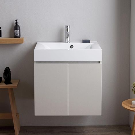 Mueble De Baño De 60Cm Gris Perla Con Lavabo Blanco  Valentina (1/5)