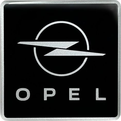 Adesivo 3D Stemma Quadrato Opel Ufficiale, 52 mm - Colore: NERO