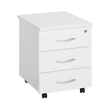 Caisson mobile bois blanc 3 tiroirs P 60 cm Essens - Maxiburo (1/2)