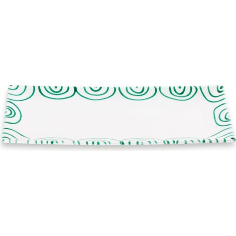 Gmundner Keramik Grüngeflammt, Platte rechteckig (36x15cm)