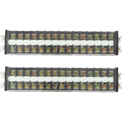 2 barrettes de connexion à vis doubles rangées T2015, 660V 20A, couvercle anti-poussière, bloc de jonction multipolaire sécurisé (1/5)