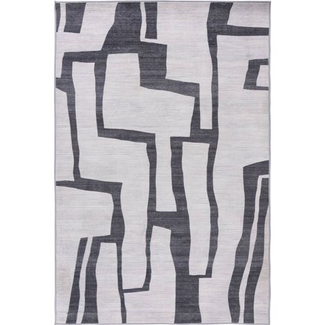 Tapis argent brillant moderne facile à nettoyer - 150 x 80 cm (1/5)