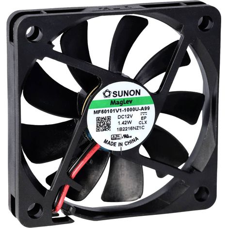 Sunon MF60101V2-1000U-A99 Ventola assiale 12 V/DC 24.29 m³/h (L x L x A) 10 x 60 x 60 mm (1/2)