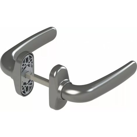 Béquille double sur rosace ovale : PRIMA PLUS - GIESSE - Aspect inox