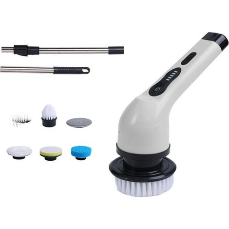 Brosse électrique rotative sans fil Dvkptbk, nettoyeur automatique avec 6 têtes remplaçables, balai rotatif pour salle de bain, cuisine, carrelage, lot en promotion (1/5)