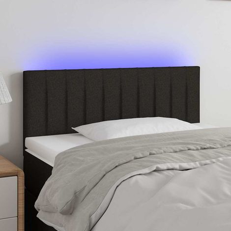 Tête de lit à LED avec bande lumineuse, tissu noir, hauteur réglable, 80 x 5 x 78/88 cm - PANGIVO (1/5)