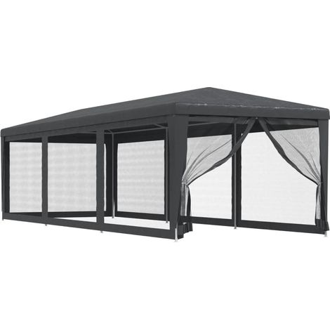 Maison Exclusive - Partyzelt mit 8 Mesh-Seitenwänden Anthrazit 3x