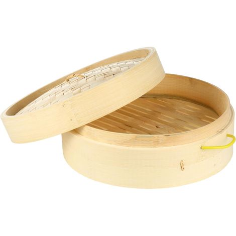 Panier vapeur 2 pièces avec couvercle pour légumes, viande et poisson, compatible avec wok et marmites (1/5)