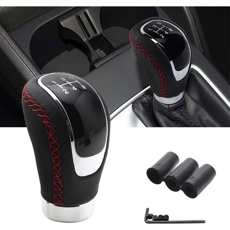 Perilla de cambio universal de 5 velocidades, perilla de cambio automática con 3 adaptadores de 8 mm, 10 mm y 12 mm, perilla de cambio manual para la mayoría de los vehículos (1/5)