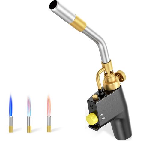 Soplete de propano, soplete de gas autoencendido, soplete de soldadura con llama ajustable, soplete de gas propano para fontanería, soldadura y soldadura fuerte. (1/5)