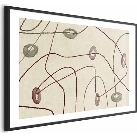 Poster – Linien und Formen – ein Labyrinth aus Perlen auf blassem, abgenutztem Hintergrund (1/4)