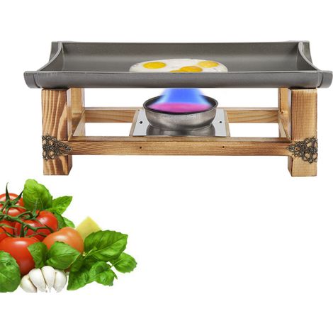 Plaque de cuisson antiadhésive pour barbecue et pique-nique avec réchaud portable (S 30 cm) (1/5)