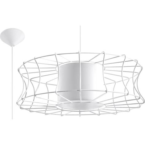 Suspension Salerno blanche métal Ø49 E27 Sollux Lighting (1/5)