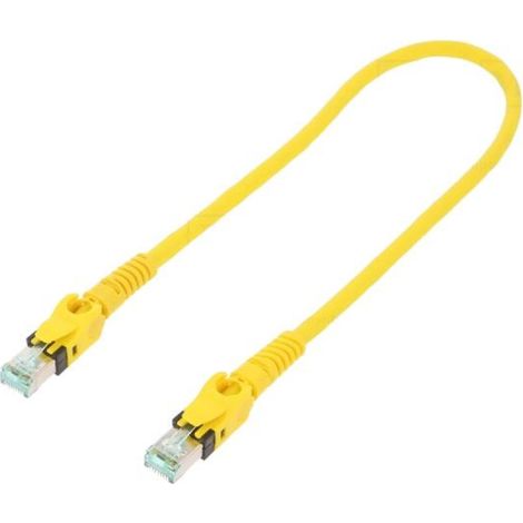 Cable reseau RJ45 male S-FTP Cat 6a jaune - 0.5m