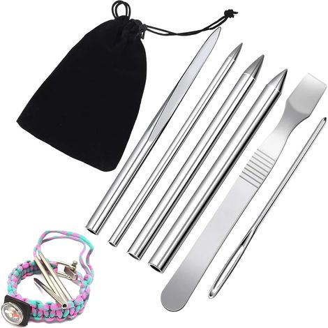 6 Pcs Paracorde,Aiguille Paracorde,Fermoir Bracelet Paracorde,Aiguilles Paracord En Acier Inoxydable,Paracord,Les Aiguilles Pour Paracorde Conviennent Au Tissage De Paracordes, D'articles En Cuir (1/5)