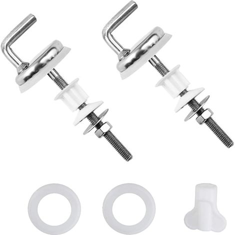 Kit de remplacement de 2 pièces pour abattant de WC : charnières et vis universelles, pièces de rechange durables pour salle de bain, WC standard. (1/5)