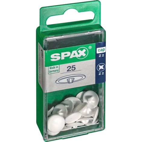 SPAX Kunststoff-Abdeckkappen für Kreuzschlitz Z2, weiß, 25 Stück - 4000002121001 (1/4)