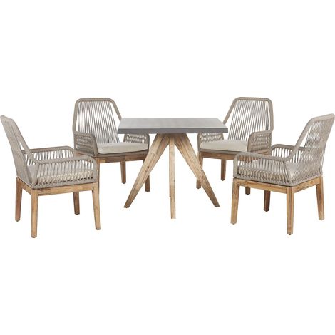 Gartenmöbel Set 4-Sitzer OLBIA inkl. Kissen Beton Beige