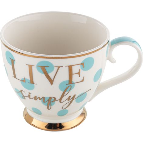 Tazza in porcellana con piedistallo, Florina Carla, 460 ml