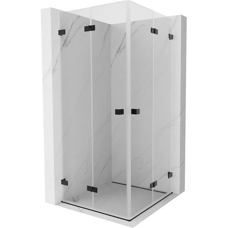 Mexen Lunar-F Duo klappbare Duschkabine 85 x 85 cm, transparent, schwarz - 836-085L-085P-70-00 (1/5)