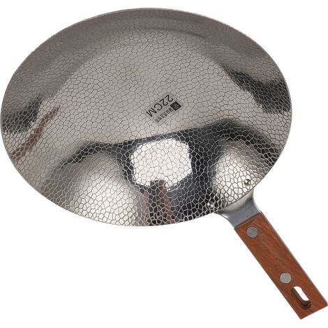 Bratpfanne mit Holzgriff, schnelles Aufheizen, Edelstahl 304, vielseitig einsetzbar, antihaftbeschichtet, 22 cm (1/5)