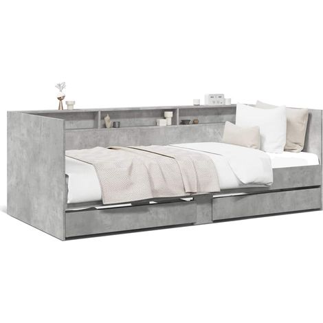 Maison Exclusive - Sofá cama con cajones sin colchón gris hormigó (1/5)