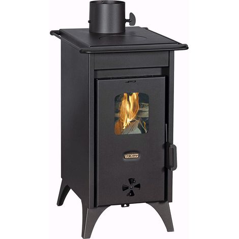 Prity – Poêle à bois compact 6,3 kW – Émissions réduites CO 973 mg/Nm³ – Rendement 79% – Pour bois sec – Tirage minimal 12,9 Pa (1/5)