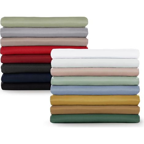 Double Flat Sheet 240 x 275 cm for Bed 160 x 190/200 cm Soft Microfibre without Elastic Dark Grey (1/5)