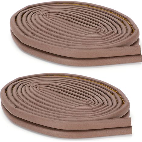 2 bandes d'isolation acoustique pour portes et fenêtres, bandes anti-effraction et anti-collision de type D pour portes coulissantes et portes en bois, bandes d'étanchéité auto-adhésives, bandes expan (1/5)