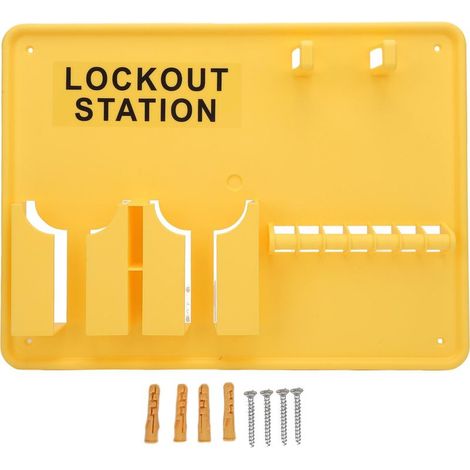 serrure de porte-Station de Sécurité pour LOTO (Lockout-Tagout) - Fixation Murale, Anti-Déformation PC 385x290mm avec Vis et Cheville (1/5)